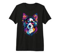 Border Collie con Gafas de Sol Cachorro Perro Border Collies Camiseta Premium
