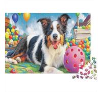 Border Collie con Pelota Rompecabezas 1000 Piezas Mascotas Puzzle - Regalo, Juego Familiar, Decoración del Hogar, para Adultos 52x38cm/1000pcs