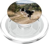 Border Collie Correr Camino Acción Bosque Paisaje Escena PopSockets PopGrip para MagSafe