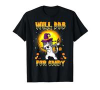 Border Collie Dabbing Dog Will Dab for Candy Funny Halloween Camiseta gráfica económica, Hombre, Negro, M