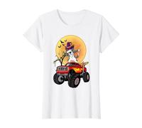 Border Collie Dabbing Dog Witch Monster Truck Halloween Camiseta gráfica económica, Mujer, Blanco, L