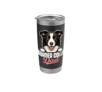Border Collie Dad - Perro Pastor Papá Agility Dog Vaso térmico de acero inoxidable de doble pared