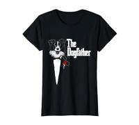 Border Collie Dad | The Dogfather | Parodia para Perros Camiseta, Mujer, Negro, M