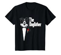 Border Collie Dad | The Dogfather | Parodia para Perros Camiseta, Niños, Negro, 6 años