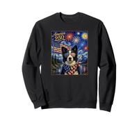 Border Collie Dog Art on America 250, Bandera Estadounidense del 4 de Julio Sudadera