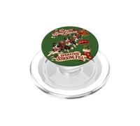Border Collie Dog Christmas Vintage Christmas Mission PopSockets PopGrip para MagSafe
