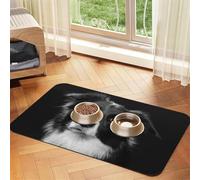 Border Collie Dog Pet,Waterproof Pet Feeding Mat,PU Leather Placemats for Cat Dog Water Bowl,Food Mats,40x60cm