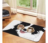 Border Collie Dog,Waterproof Pet Feeding Mat,PU Leather Placemats for Cat Dog Water Bowl,Food Mats,30x45cm
