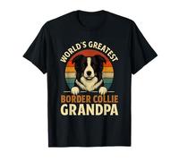 Border Collie, el Mejor Abuelo del Mundo, Retro, Amante de los Perros Camiseta