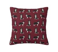 Border Collie - Funda de almohada con cremallera oculta, funda de cojín de poliéster, diseño de animales de compañía, diseño de raza de perro, diseño de doble cara