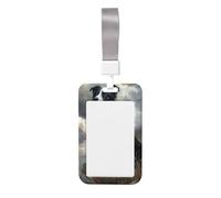 Border Collie - Funda de plástico duro para tarjetas de identificación, diseño de perro, vintage, deslizante, protector de etiqueta de nombre para enfermeras y oficina