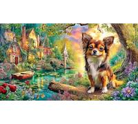 Border-Collie-in-Mountain-Village 1000 Piezas Puzzle en Papel Reciclado para Adultos Regalo Divertido Actividad en casa Juego Educativo Idea 70x50/1000pcs