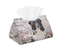 Border Collie Invierno Blanco Nieve Perros Negros, Funda para Caja de pañuelos con Cierre, Reutilizable, Decorativa para baño, Sala de Estar, Dormitorio, Oficina y Coche.