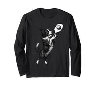 Border Collie Jugar Pickleball Deportes Perros Amante Manga Larga