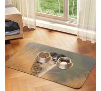 Border Collie Lawn Pets Black White Border,Waterproof Pet Feeding Mat,PU Leather Placemats for Cat Dog Water Bowl,Food Mats,40x60cm