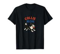 Border Collie Mamá ilustración Collie Perro arte Camiseta