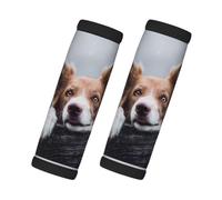 Border Collie marrón Bokeh Dios con ojos amarillos, 2 piezas de fundas para asas de equipaje, cubiertas suaves y cómodas para asas de equipaje. Etiqueta para equipaje.