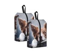 Border Collie marrón Bokeh Dios con Ojos Amarillos， Bolsas de Viaje para Zapatos (Paquete de 2), Bolsas Impermeables para Guardar Zapatos, Organizador de Zapatos para Viajes y hogar.