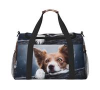 Border Collie marrón Bokeh Dios con Ojos Amarillos,Bolsas Deportivas, Bolsos de Viaje Deportivos Cruzados de Mano, Bolsas de Viaje de Gran Capacidad para Mujeres y Hombres.