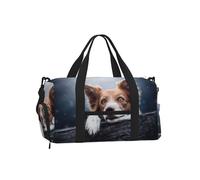 Border Collie marrón Bokeh Dios con Ojos Amarillos,Bolso Deportivo Bandolera de Mano, Bolsa de Deporte, Bolsa de Viaje de Gran Capacidad para Mujeres y Hombres.