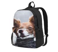 Border Collie marrón Bokeh Dios con ojos amarillos,Mochila con bolsillos, mochila informal para el día a día, resistente al agua, ideal para la escuela, viajes