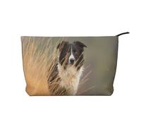 Border Collie, Mascotas de césped, Blanco y Negro,Neceser de Pana, Neceser de Maquillaje portátil, Neceser de Viaje