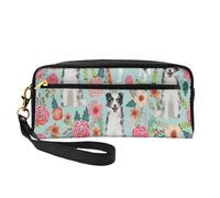 Border Collie Merle Azul Lindo Collie Merle Azul, Bolsa de Maquillaje Bolsa de cosméticos Bolsa de Aseo de Viaje portátil Estuche de Cuero para Mujeres y niñas