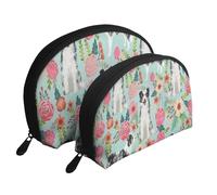 Border Collie Merle Azul Lindo Collie Merle Azul, Bolsa de Maquillaje de Concha, Monedero pequeño para Mujer, Bolsa de artículos de tocador, Bolsa de cosméticos, 2 Piezas