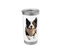 Border Collie Motivo Perro Amante Cachorro Lindo Collie Vaso térmico de acero inoxidable de doble pared
