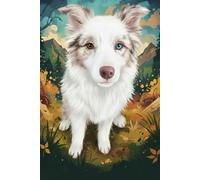 Border Collie Notebook: Blue and Brown Eyed Dog Journal: 120 Graph Paper Pages, 6 x 9 Inches, 5x5mm Grid. Perfect for School, Math, and Dog Lovers. ("Sobiaszki" breeding farm for animal lovers.)
