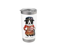 Border-Collie - Perro de la Torre de Londres Guardián Café Inglaterra Vaso térmico de acero inoxidable de doble pared