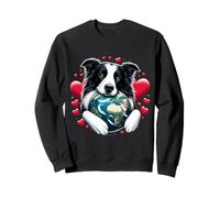 Border Collie Perro Día de la Tierra Abrazo Amor Dueño Planeta Amante Mamá Sudadera