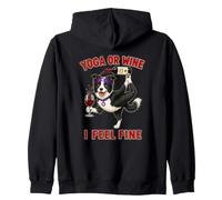 Border Collie Perro Yoga o Vino I Feel Fine - DIGOR Divertido Sudadera con Capucha