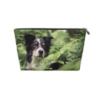 Border Collie Perros Bokeh Mascotas Negro Blanco, Bolsa de artículos de tocador Bolsa de Maquillaje Bolsa de cosméticos Bolsa de artículos de tocador de Viaje portátil