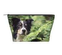 Border Collie Perros Bokeh Mascotas Negro Blanco, Bolsa de artículos de tocador Bolsa de Maquillaje Bolsa de cosméticos Bolsa de artículos de tocador de Viaje portátil