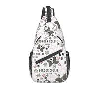 Border Collie Puppies Sling Bag, Chest Bag Daypack, Crossbody Sling Mochila para Viajes, Deportes, Correr, Senderismo