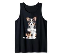 Border Collie Puppy Sketch Dibujo Arte Perro Amante Camiseta sin Mangas