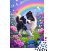 Border Collie Puzzles Pour Adultes 1000 Pièces Jeu Éducatif Jouets Défi Artisanat Cadeau Famille Décor À La Maison Jeu D'adresse Pour Toute La Famille 1000pcs (75x50cm)