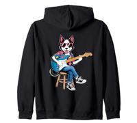 Border Collie Rockero Guitarra Eléctrica Sudadera con Capucha