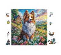 Border Collie Rompecabezas 100 Piezas Cartón para Principiantes Días Lluviosos para Pasar Tiempo Vacaciones Fines De Semana Regalo Cumpleaños 28x28cm