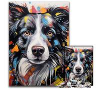 Border Collie - Rompecabezas de cartón para Adultos 1000 Piezas, 26x38cm/10,23x14,96 Pulgadas