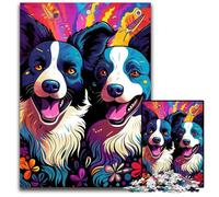 Border Collie - Rompecabezas de cartón para Adultos 1000 Piezas, diseño de Perro, Juguete Interactivo Familiar 26x38cm/10,23x14,96 Pulgadas