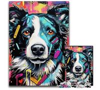 Border Collie - Rompecabezas de Madera para Adultos 1000 Piezas, Juguete Interactivo para la Familia 50x75cm/19,68x29,52 Pulgadas