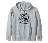 Border Collie Shepherd Vintage OVNI Western Cowboy Sudadera con Capucha