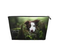 Border Collie Stone Sweet Brown Perros Mascotas, Bolsa de artículos de tocador Bolsa de Maquillaje Bolsa de cosméticos Bolsa de artículos de tocador de Viaje portátil