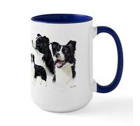 Border Collie - Taza grande de cerámica para café y té, 443 ml