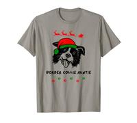 Border Collie Tía Perro Tía Navidad Vacaciones Navidad Gracioso Camiseta