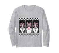Border Collie Trio Coquette Bow Bubblegum Retro Manga Larga