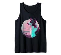 Border Collie Vaporwave Retrowave estética Camiseta sin Mangas