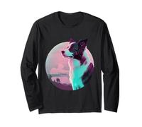 Border Collie Vaporwave Retrowave estética Manga Larga